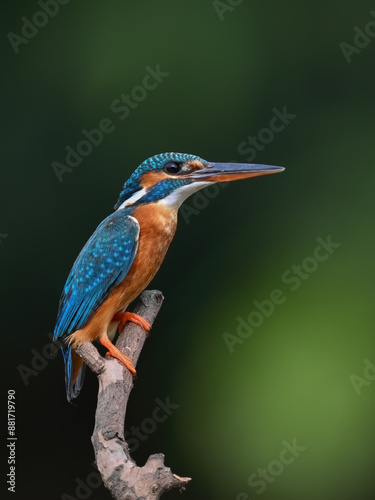 Common Kingfisher a beautiful and active bird, one of the most colorful birds. 
