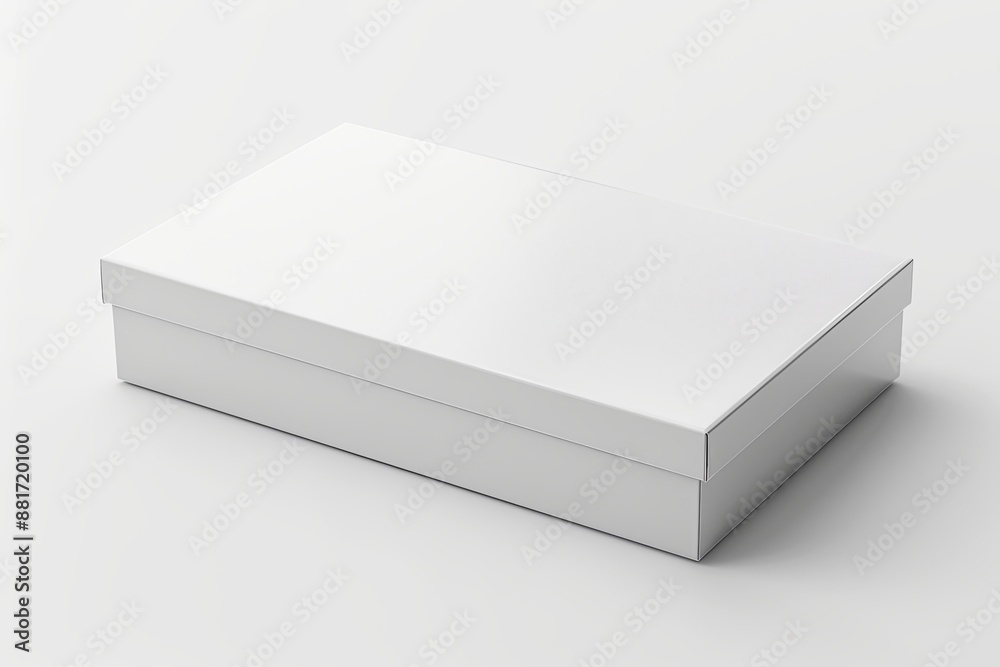 Blank White Box Mockup on Isolated White Background created with Generative AI Blank White Box Mockup on Isolated White Background created with Generative AI