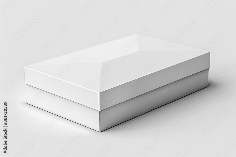 Naklejka premium Blank White Box Mockup on Isolated White Background created with Generative AI