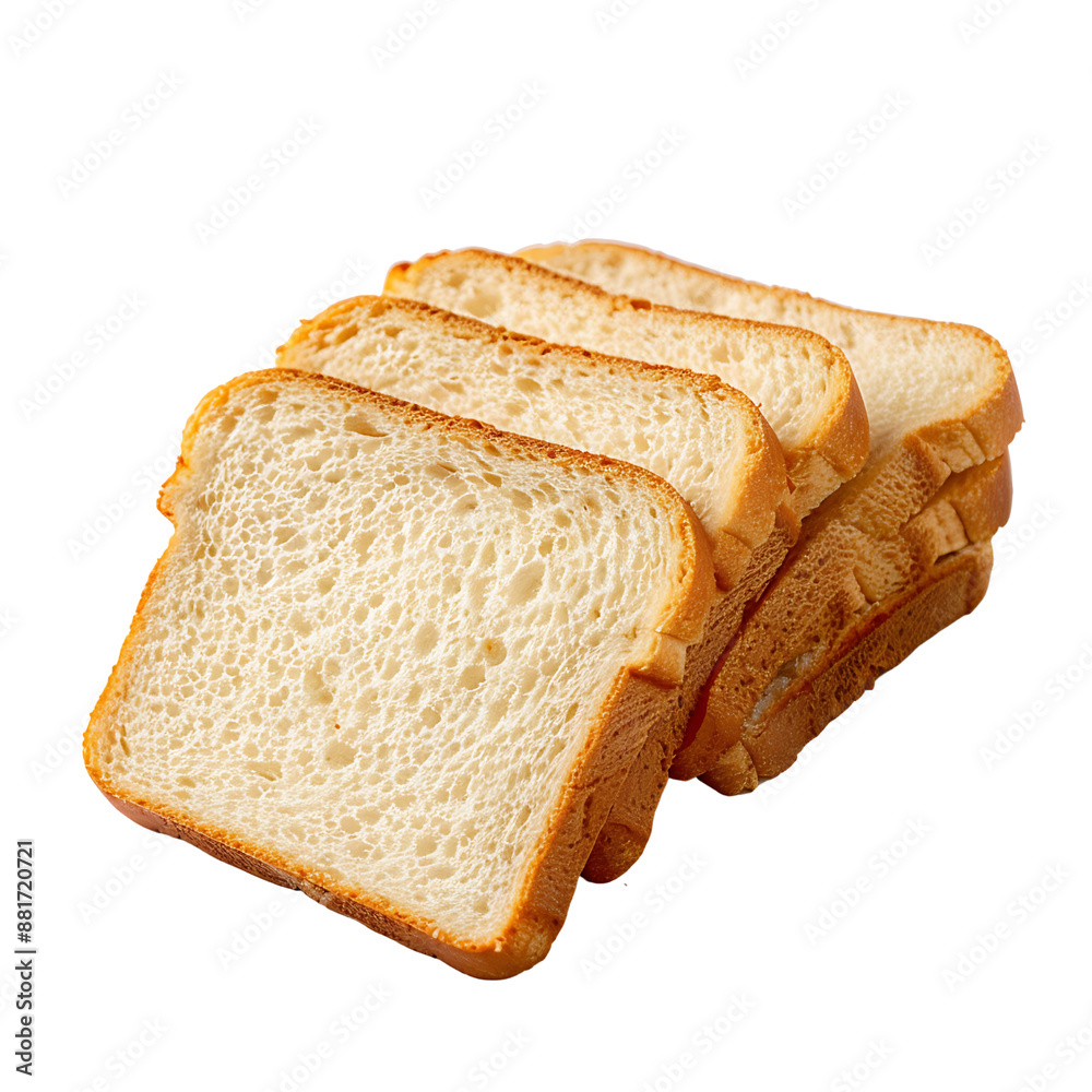 Classic Sandwich Bread on White Background