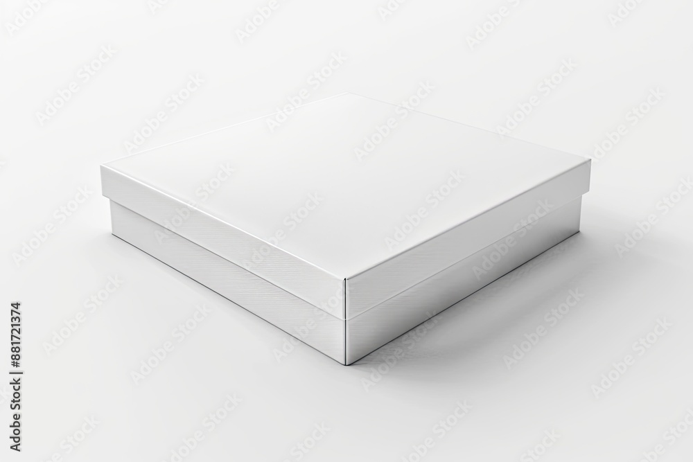 Blank White Box Mockup on Isolated White Background created with Generative AI Blank White Box Mockup on Isolated White Background created with Generative AI