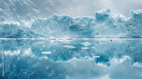 Icebergs drift in the Sermilik icefjord in Greenland. The fjord is found in the Denmark territory of Ammassalik. photo