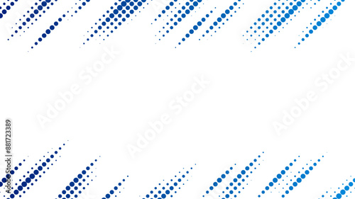 ハーフトーン　斜め　フレーム　青と水色