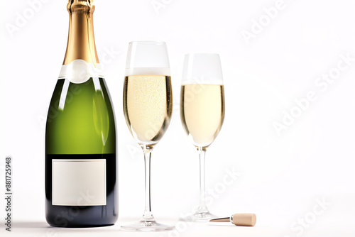 Wallpaper Mural a bottle of champagne next to two glasses of champagne Torontodigital.ca