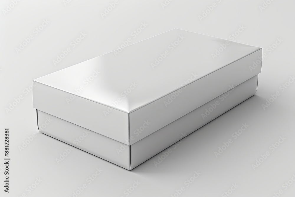 Fototapeta premium Blank White Box Mockup on Isolated White Background created with Generative AI