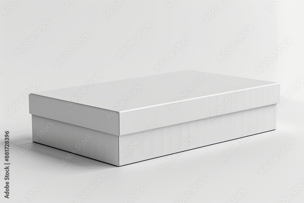 Blank White Box Mockup on Isolated White Background created with Generative AI Blank White Box Mockup on Isolated White Background created with Generative AI