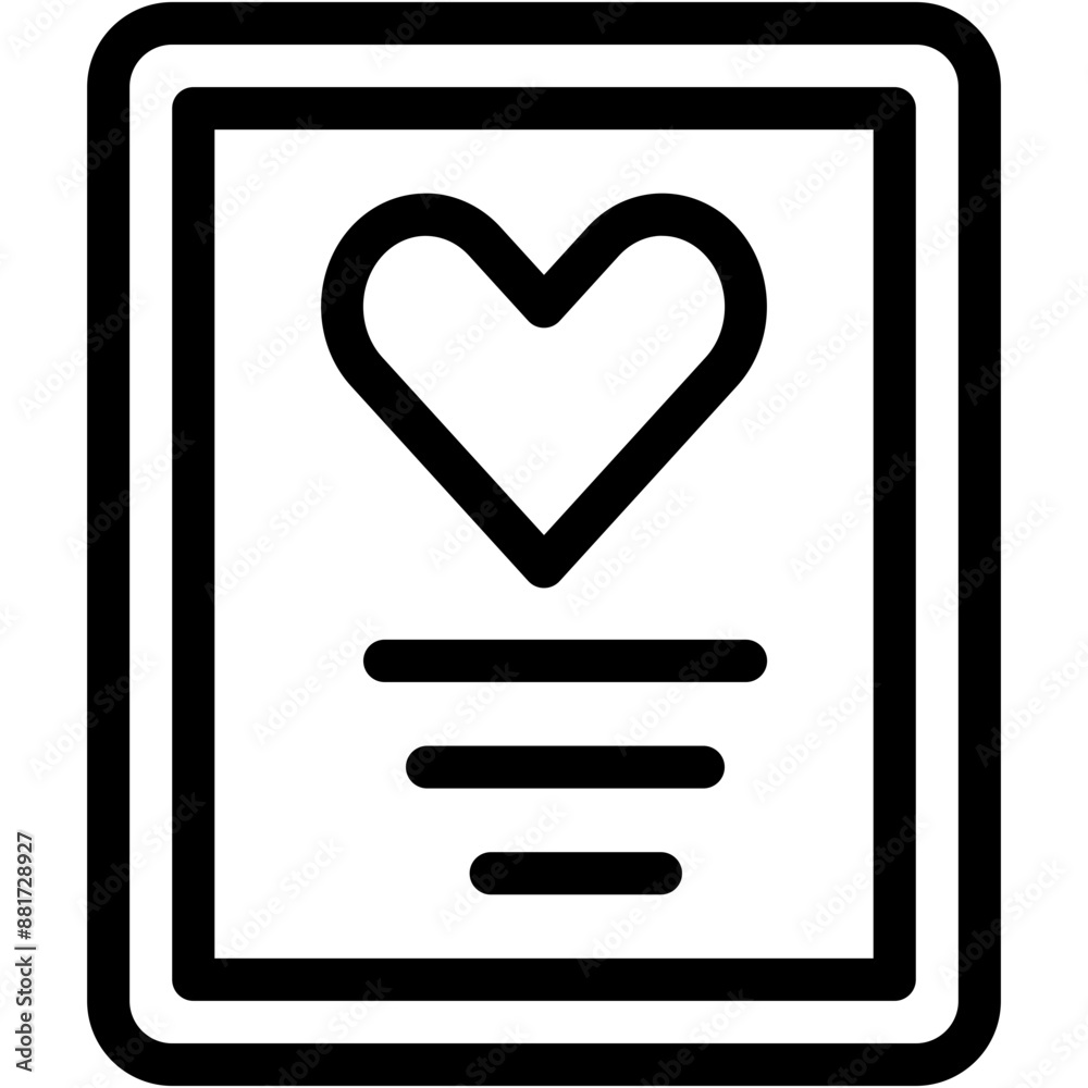 Vector Icon Postcard, Love, Lover, Romance, Valentine Day Vector Icon Postcard, Love, Lover, Romance, Valentine Day