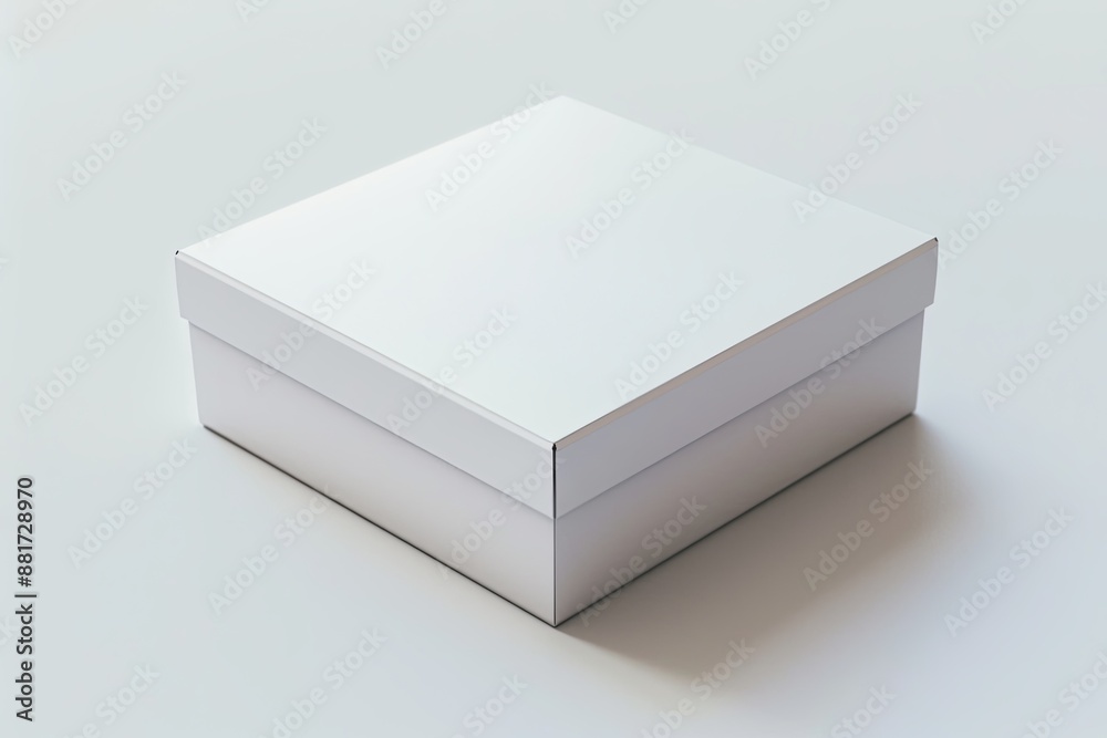 Fototapeta premium Blank White Box Mockup on Isolated White Background created with Generative AI