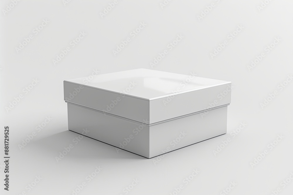 Blank White Box Mockup on Isolated White Background created with Generative AI Blank White Box Mockup on Isolated White Background created with Generative AI
