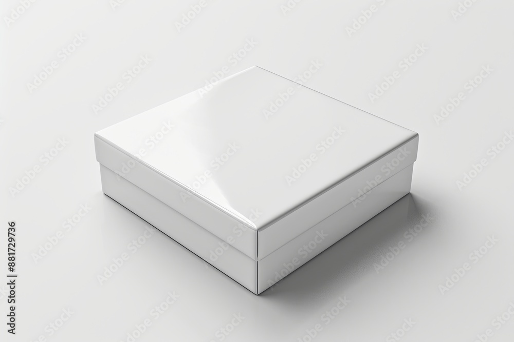 Blank White Box Mockup on Isolated White Background created with Generative AI Blank White Box Mockup on Isolated White Background created with Generative AI