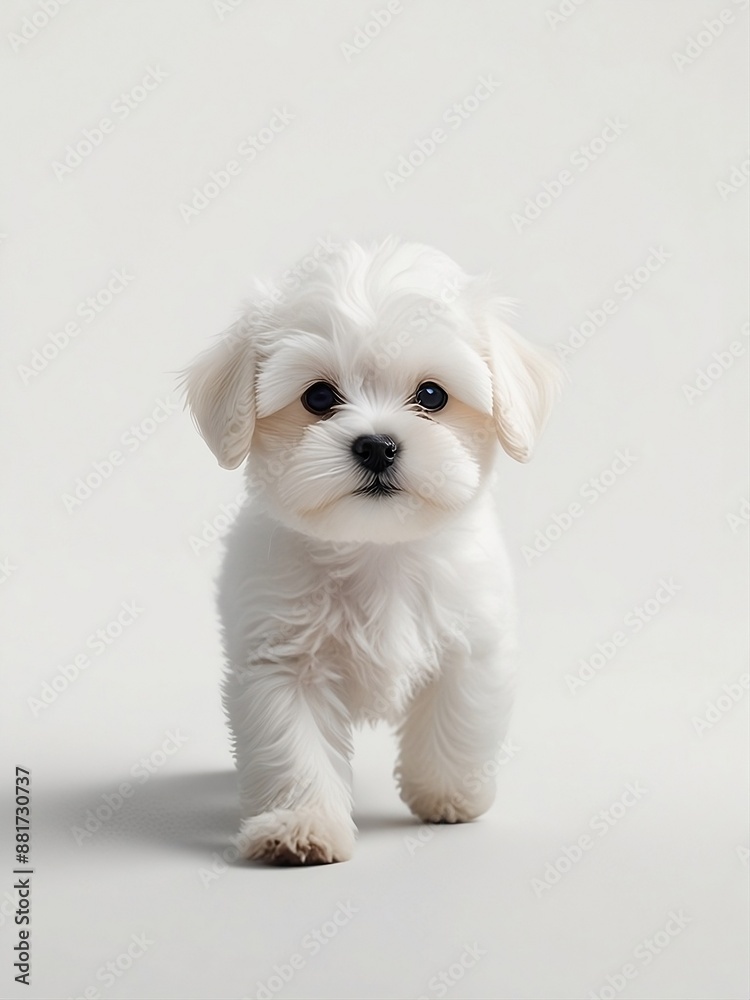 International Dog Day concept, A closeup maltese puppy on white background. International Dog Day concept, A closeup maltese puppy on white background.
