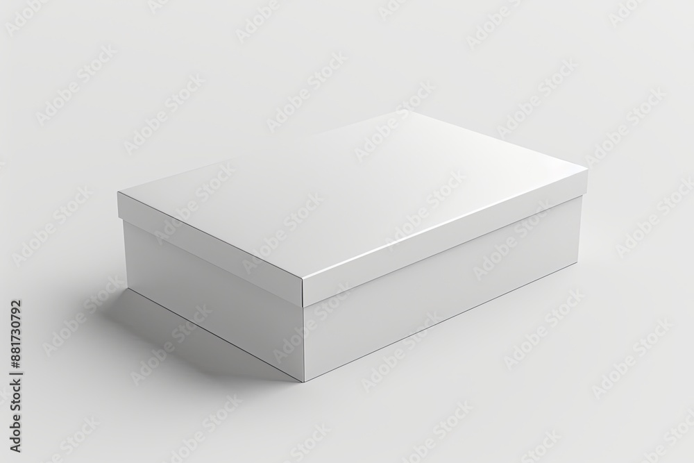 Blank White Box Mockup on Isolated White Background created with Generative AI