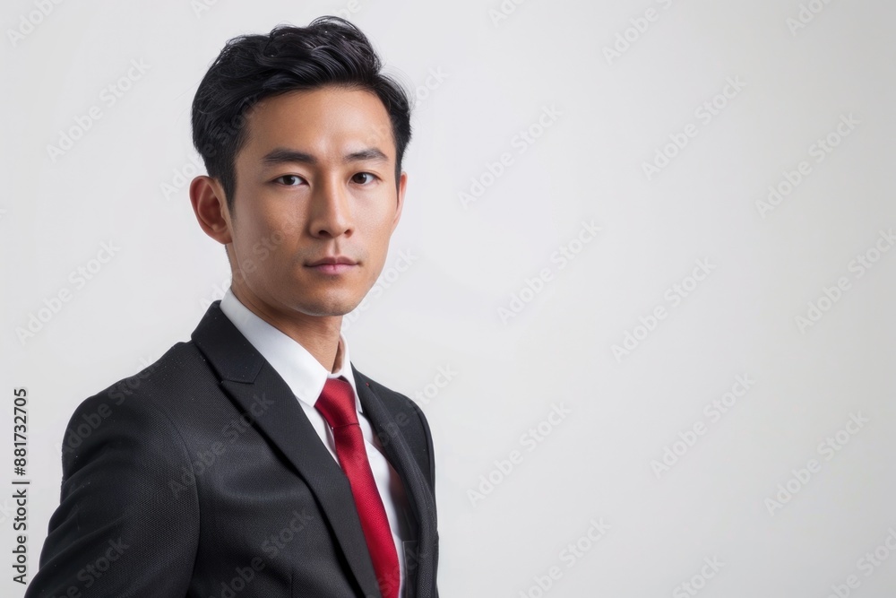 Asian Business Man in White Background.Well-dressed Male in Business Suit Asian Business Man in White Background.Well-dressed Male in Business Suit