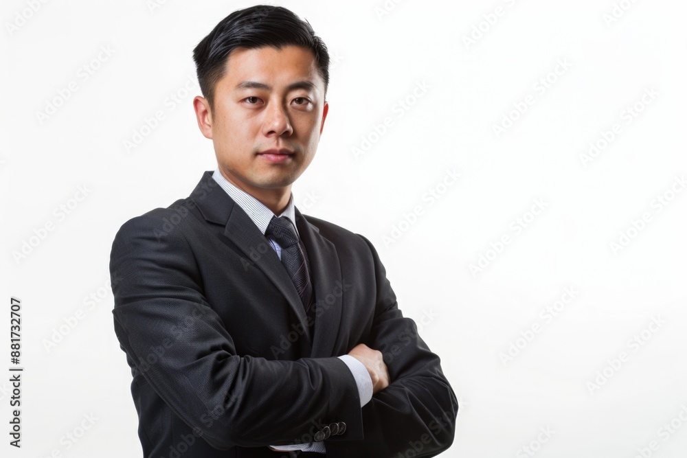 Asian Business Man Portrait. Smart Vietnamese Male in Suit on White Background Asian Business Man Portrait. Smart Vietnamese Male in Suit on White Background