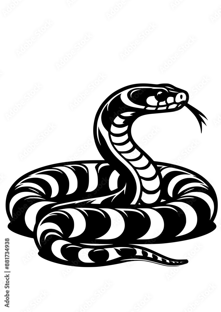 Fototapeta premium Snake SVG, Reptile SVG, Cobra SVG, Vipper SVG, Boa SVG, Snake Silhouette, Python SVG, Anaconda SVG, Crocodile SVG, Skin SVG, Dangerous Animals SVG, Clipart, Cut file for Cricut, Tattoo Design