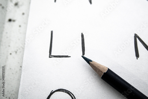 PENCIL AND ALPHABET LETTER L