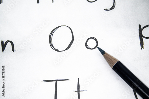 PENCIL AND ALPHABET LETTER O