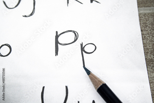 PENCIL AND ALPHABET LETTER P
