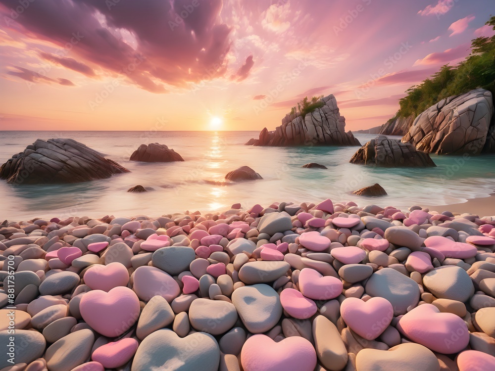 Generative AI. Love is all around us, even in the shape of heart rocks on the beach at sunset. Generative AI. Love is all around us, even in the shape of heart rocks on the beach at sunset.