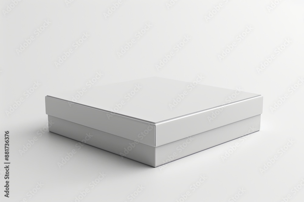 Blank White Box Mockup on Isolated White Background created with Generative AI Blank White Box Mockup on Isolated White Background created with Generative AI