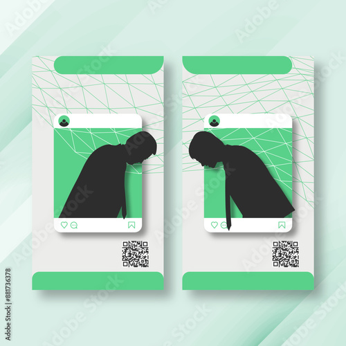 Portrait Social Media Template 16:9 ratio