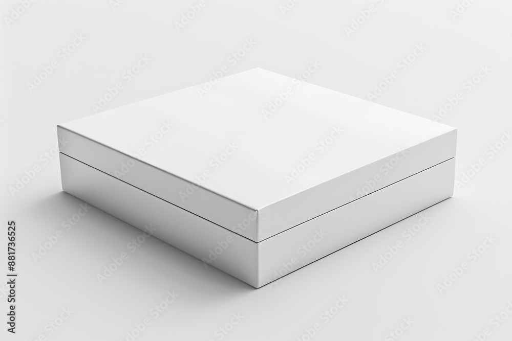 Blank White Box Mockup on Isolated White Background created with Generative AI Blank White Box Mockup on Isolated White Background created with Generative AI