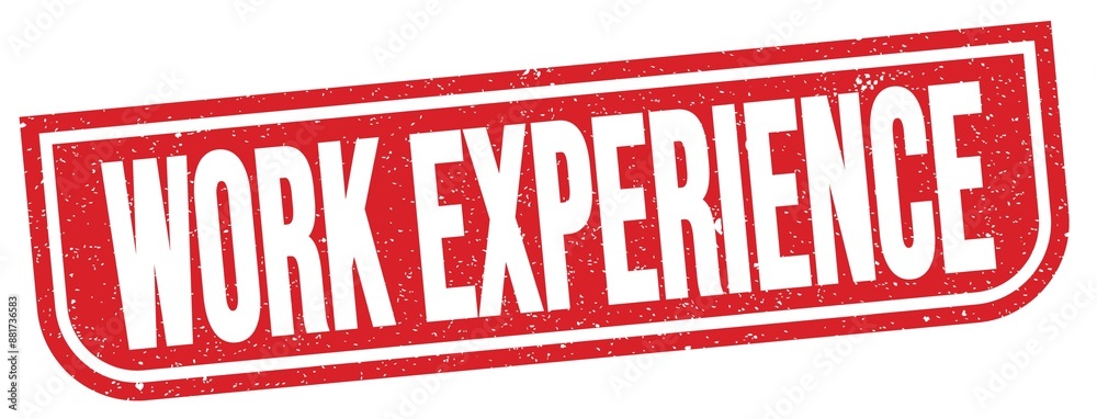 WORK EXPERIENCE text written on red stamp sign. WORK EXPERIENCE text written on red stamp sign.