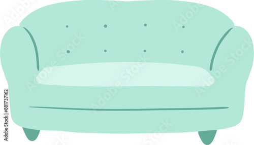 Vector set of Hand drawn Couch, Sofa home decor illustration