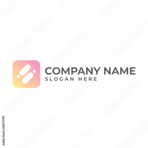 S initial lettermark with the interchange bubble chat represent interaction and the spark star element isolated in rounded soft gradient square in modern minimalist style