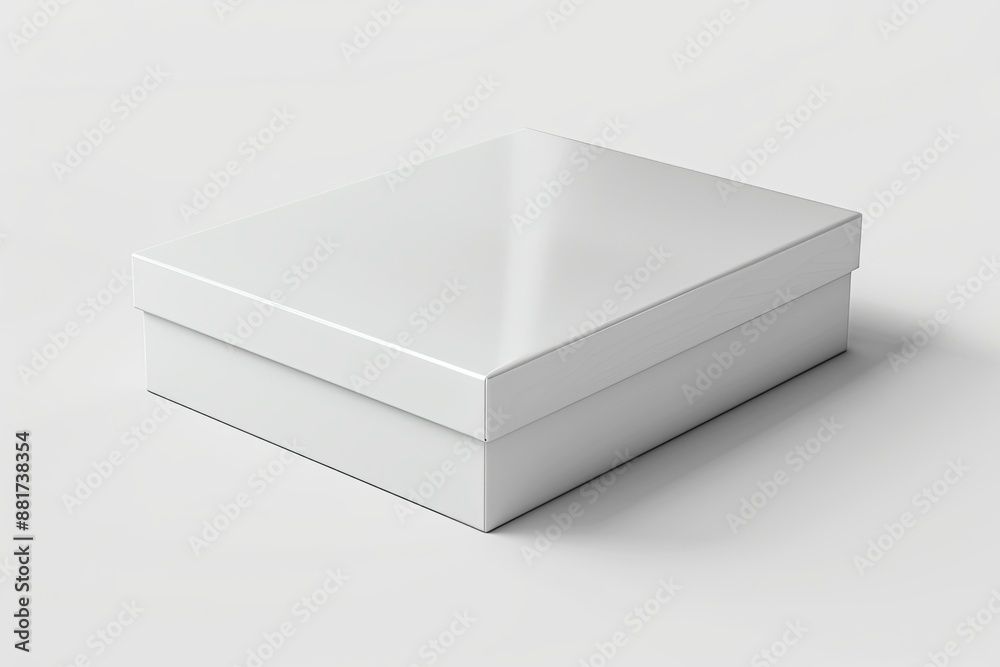 Blank White Box Mockup on Isolated White Background created with Generative AI Blank White Box Mockup on Isolated White Background created with Generative AI