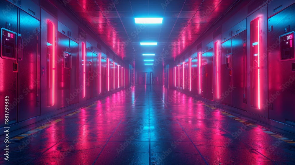 Futuristic Neon Corridor - Generative AI Futuristic Neon Corridor - Generative AI