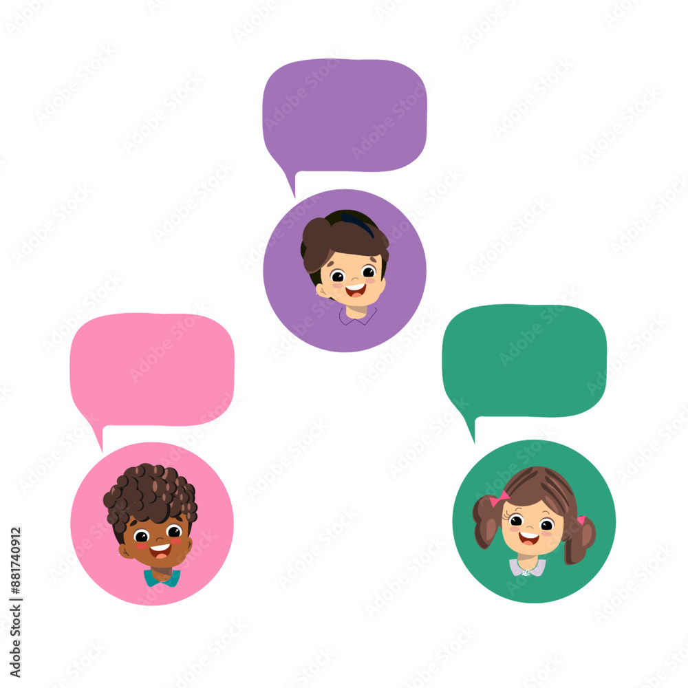 kinder faces head with speech bubbles kinder faces head with speech bubbles