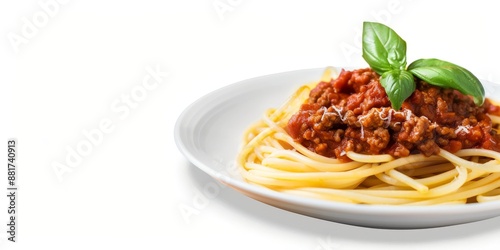 Spaghetti with Bolognese Sauce and Basil