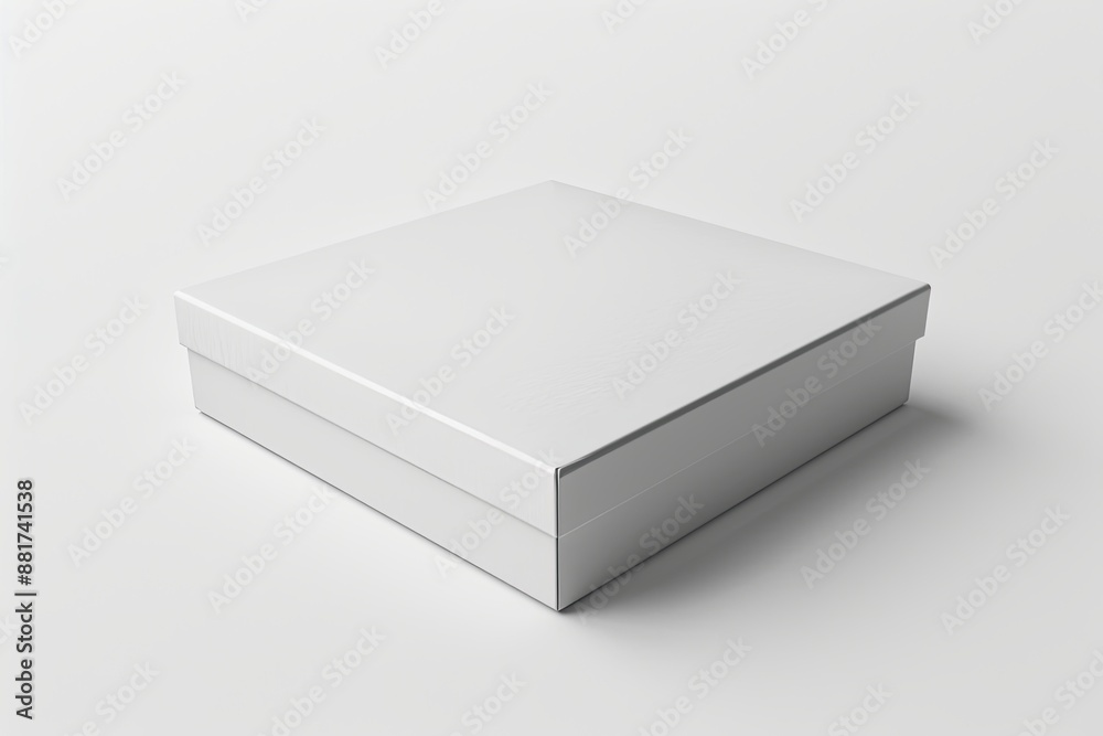 Blank White Box Mockup on Isolated White Background created with Generative AI Blank White Box Mockup on Isolated White Background created with Generative AI
