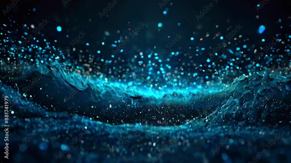 Dynamic Abstract Water Splash in 4K Looping Video with Wind-Inspired Particle Motion Dynamic Abstract Water Splash in 4K Looping Video with Wind-Inspired Particle Motion