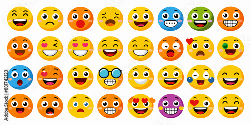 emoji big set vector image