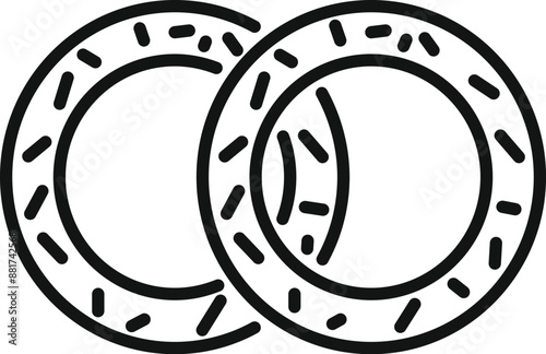 This simple design depicts two interlocking donuts forming an infinity symbol, conveying a sense of endless indulgence and sweetness
