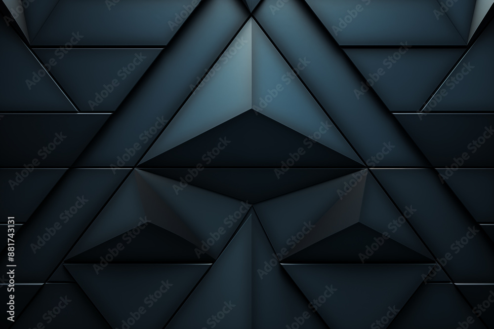 3D geometric triangle design in dark shades, creating a sophisticated and modern pattern, ideal for digital backgrounds and technology themes. 3D geometric triangle design in dark shades, creating a sophisticated and modern pattern, ideal for digital backgrounds and technology themes.