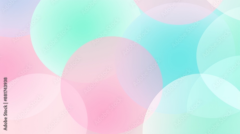 Overlapping circles in soft pastel colors of pink, teal, and white Overlapping circles in soft pastel colors of pink, teal, and white