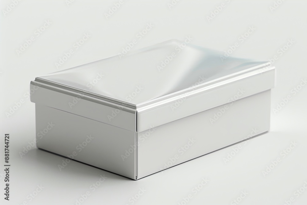Blank White Box Mockup on Isolated White Background created with Generative AI Blank White Box Mockup on Isolated White Background created with Generative AI