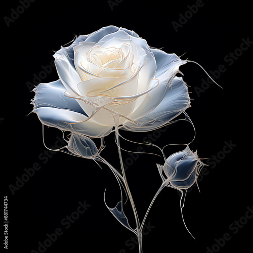 an isolated white rose