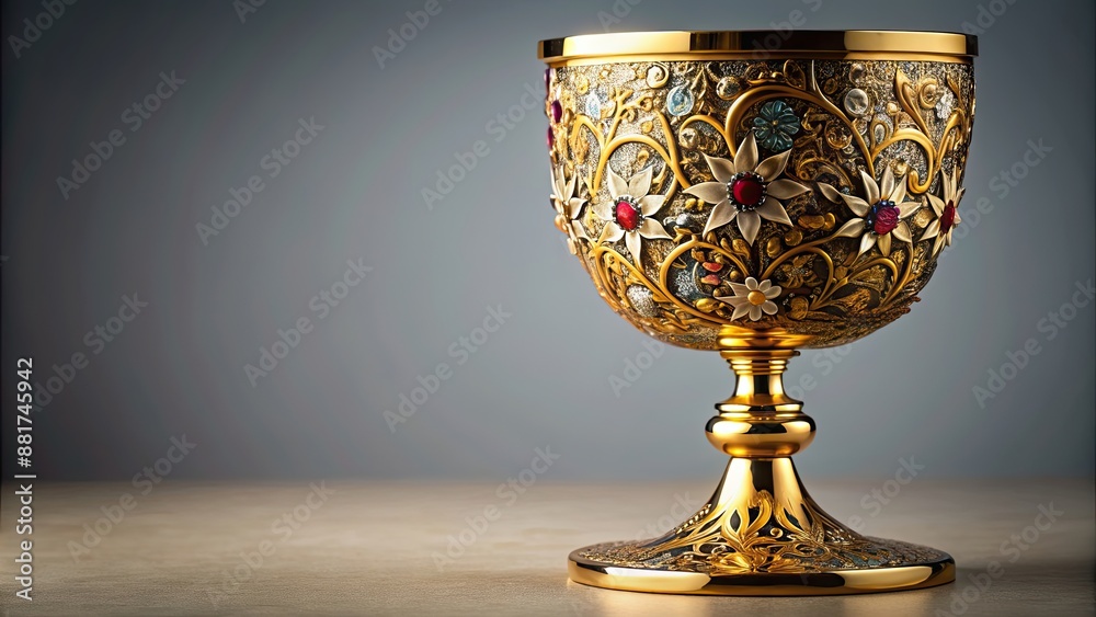 Decorative goblet with intricate floral patterns and gold accents, goblet, decorative, ornate, elegant Decorative goblet with intricate floral patterns and gold accents, goblet, decorative, ornate, elegant