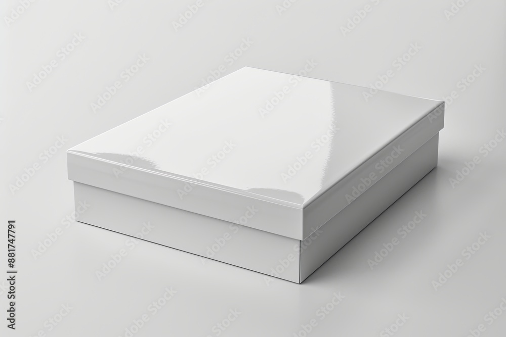 Blank White Box Mockup on Isolated White Background created with Generative AI Blank White Box Mockup on Isolated White Background created with Generative AI