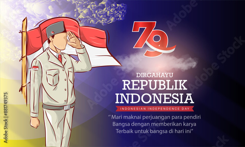 People celebrate indonesia 76th independence day or Dirgahayu kemerdekaan indonesia ke 76

 photo