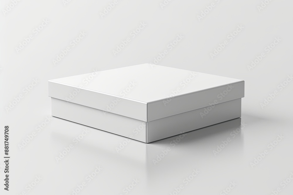 Blank White Box Mockup on Isolated White Background created with Generative AI Blank White Box Mockup on Isolated White Background created with Generative AI