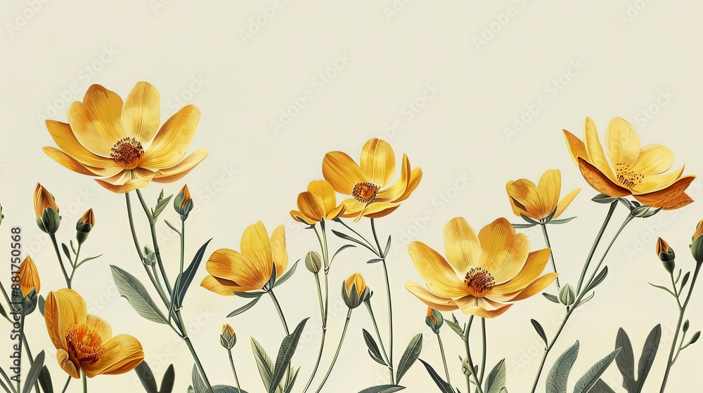 Classic Yellow Botanical Illustration Revived Classic Yellow Botanical Illustration Revived
