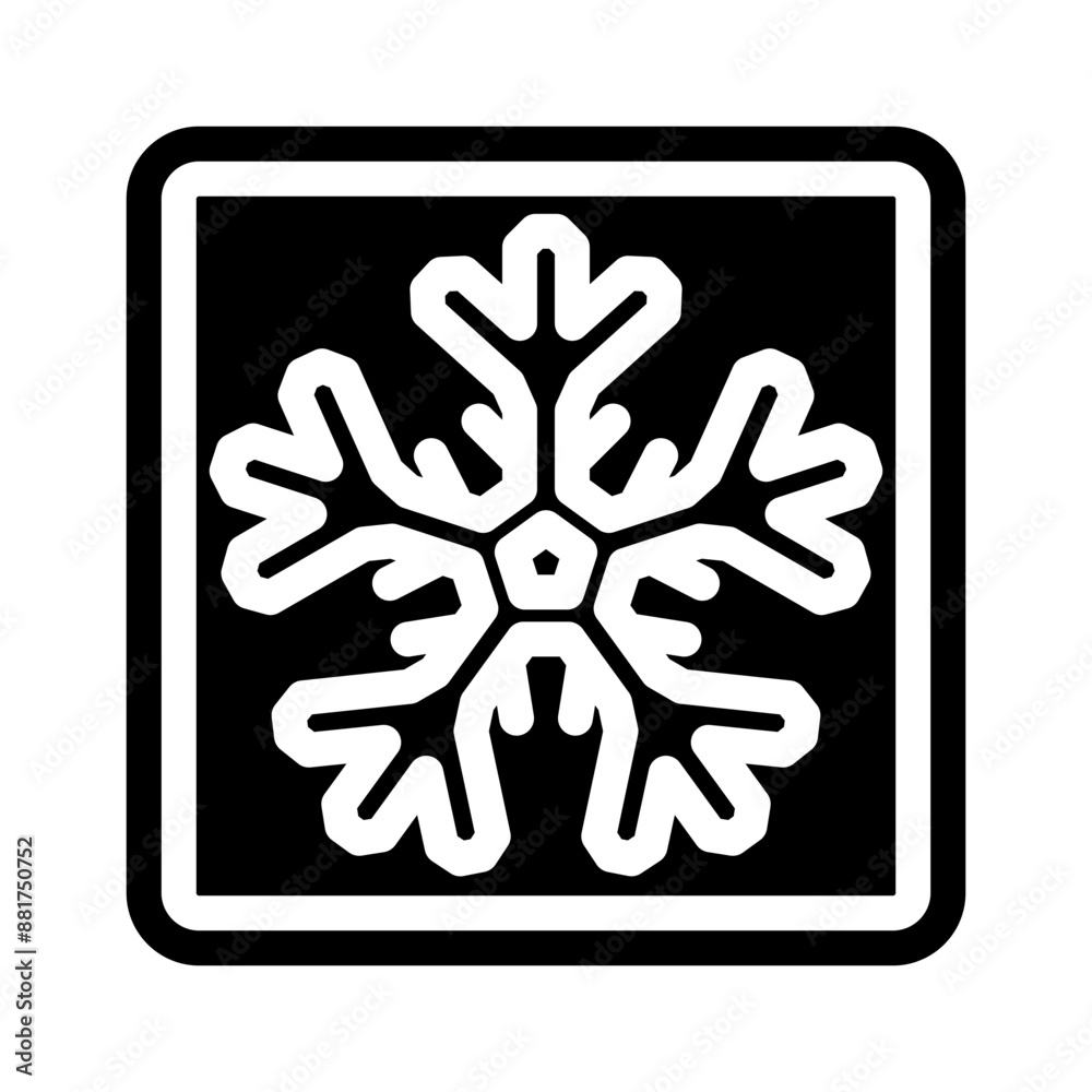 Obraz premium keep refrigerated product label warning glyph icon vector. keep refrigerated product label warning sign. isolated symbol illustration