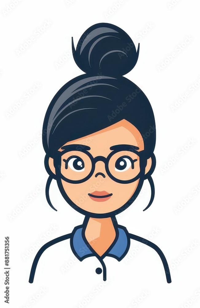 Casual style woman icon in flat linear vector design on white background Casual style woman icon in flat linear vector design on white background