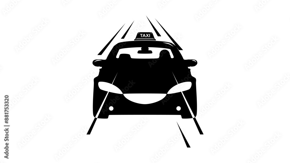 fast taxi, black isolated silhouette fast taxi, black isolated silhouette