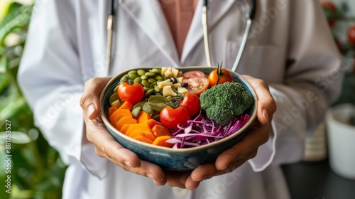 Obraz na płótnie Doctor Recommends Healthy Bowl of Vegetables w salonie